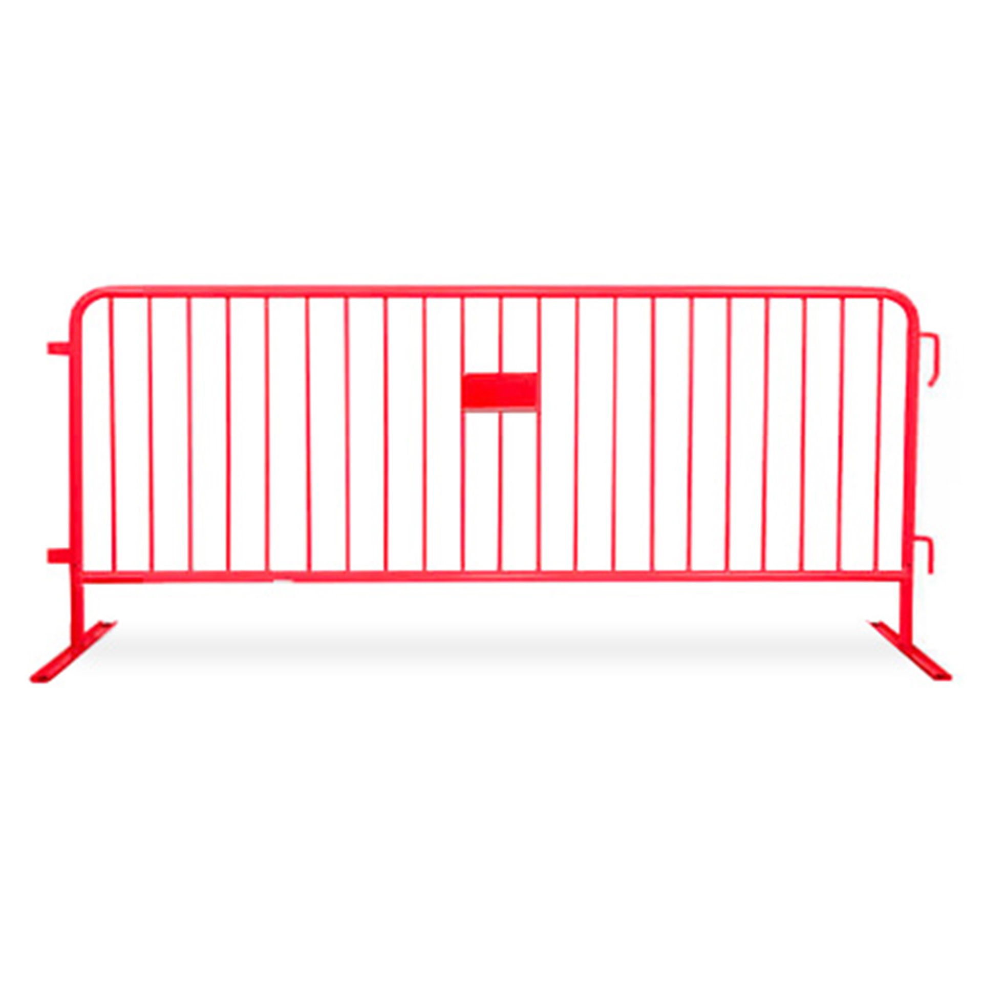 Red steel crowd control barricade