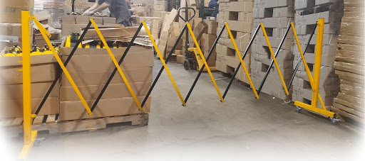 Picture of a flexpro barricade in use at a warehouse