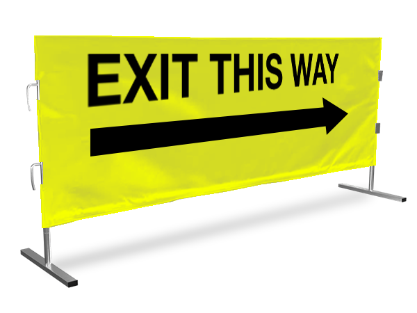 Exit Sign on a barricade cover showing How and Why Barricade Covers Are Crucial